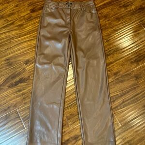 Size M Shinestar Brown vegan leather pants